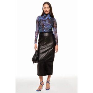 Prabal Gurung Blue and Black Sheer Top